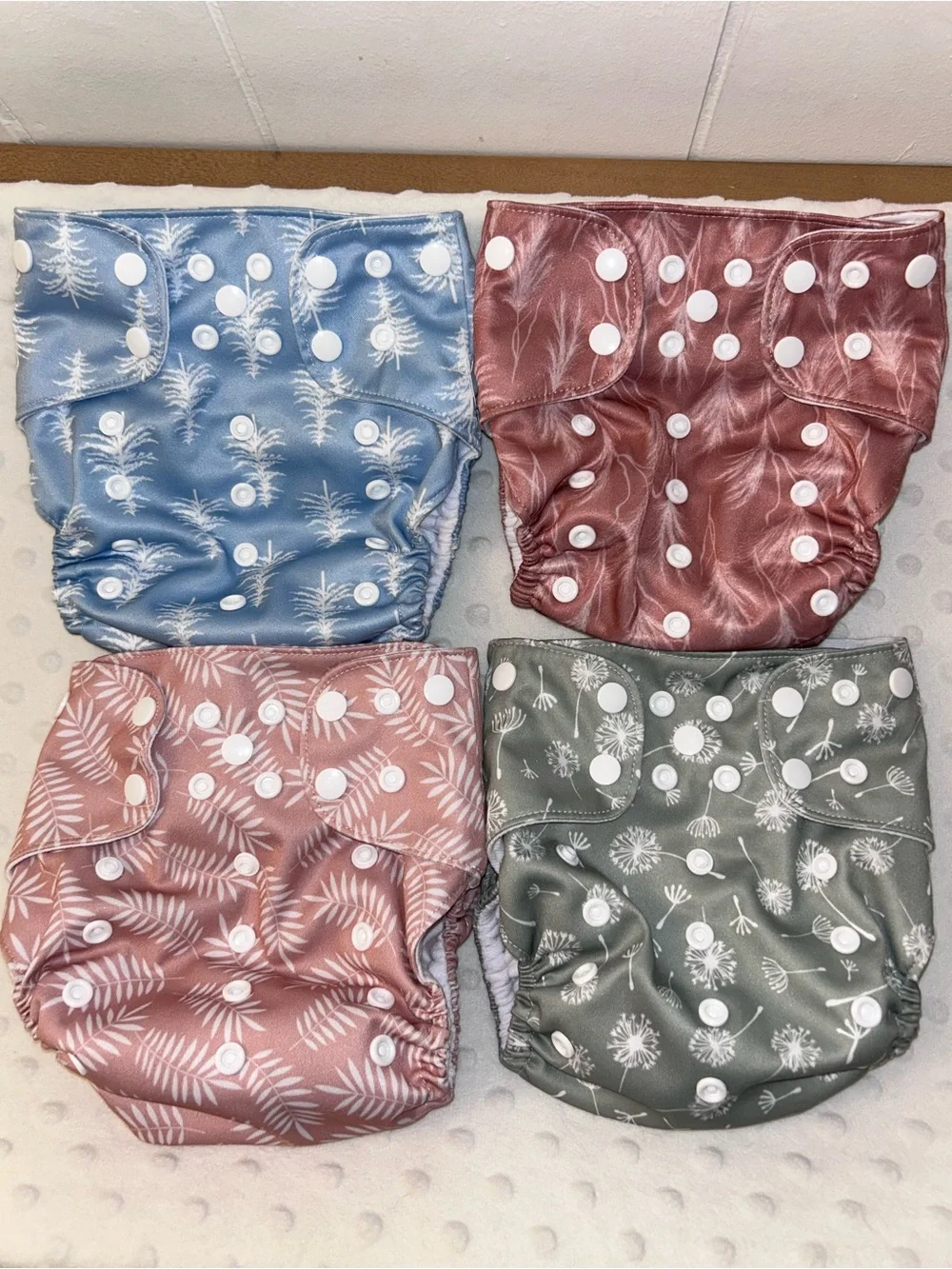Adjustable Reusable Cloth Diaper - Pink, Blue, Green & Rose Set